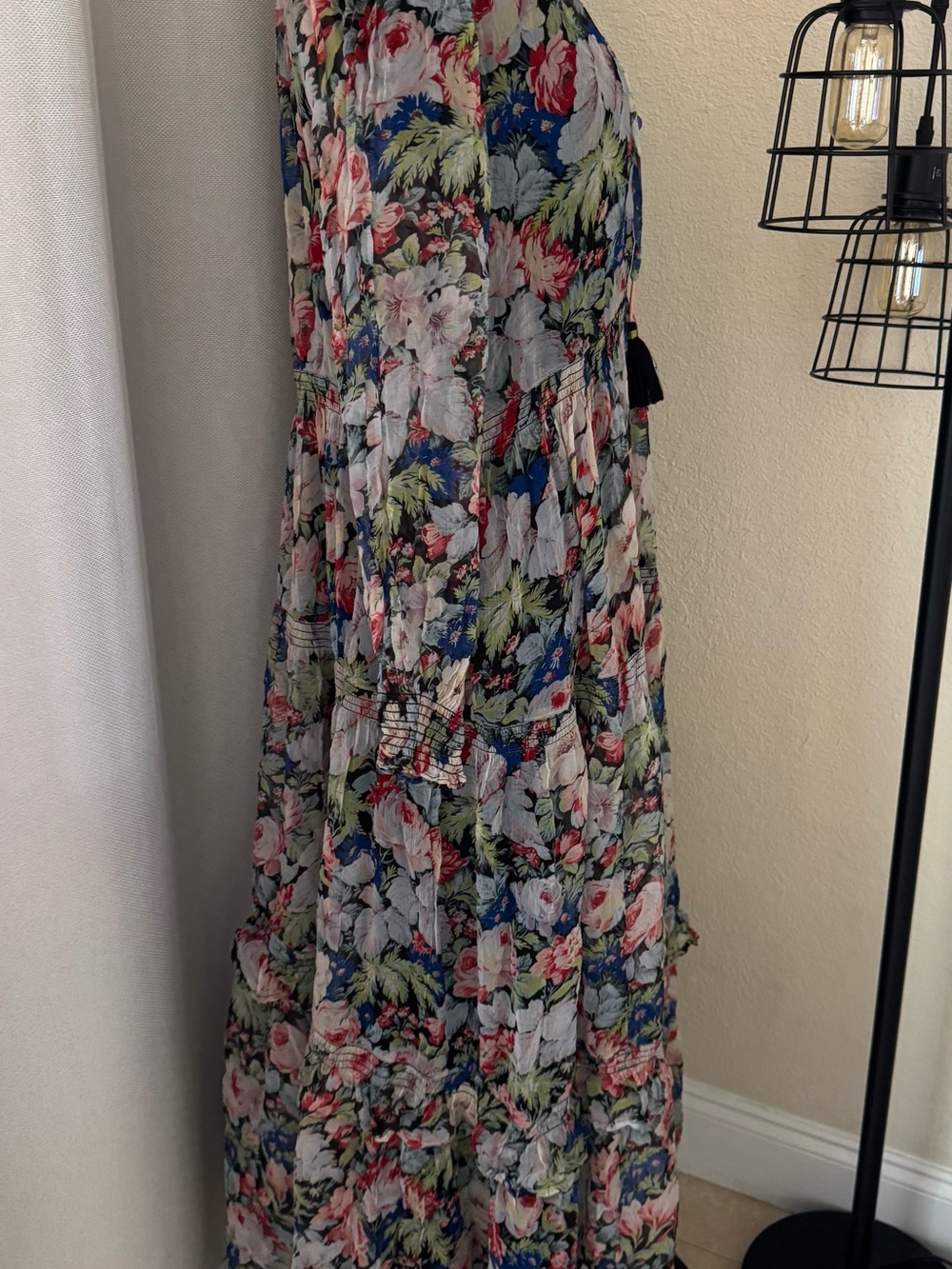 Anthropologie Marais Floral Chiffon Maxi Dress NWT Boho Romantic XS - Picture 5 of 9
